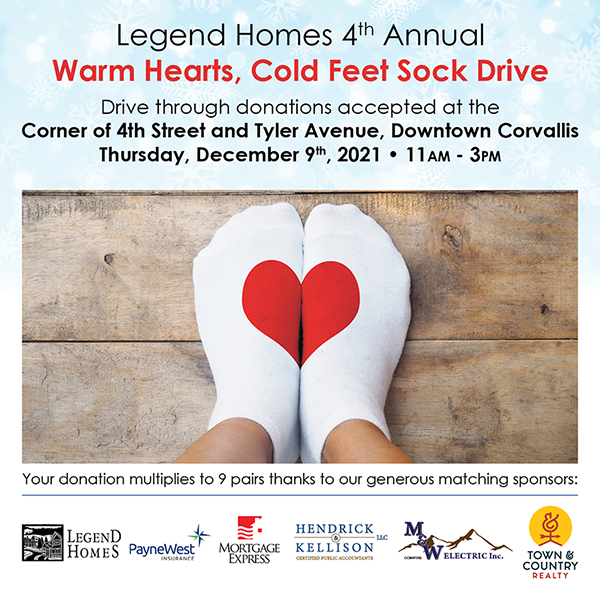 Legend Homes 4th Annual Warm Hearts, Cold Feet Sock Drive