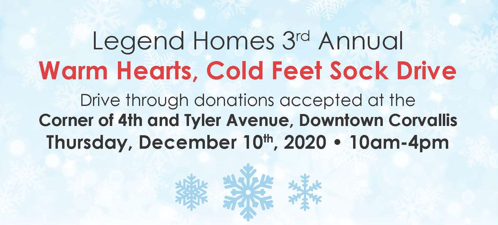 Legend Homes’ 3rd Annual Sock Drive!